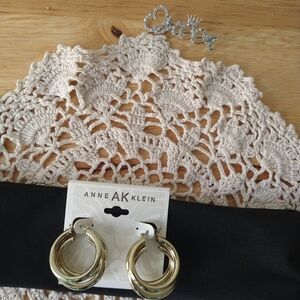 Anne Klein Gold and Silver Tone Hoop Earrings
